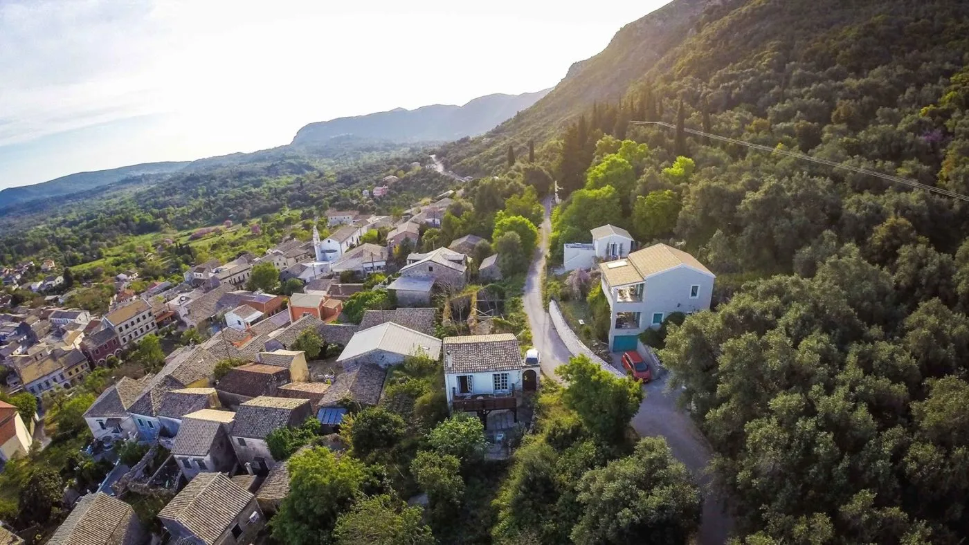 Panoramic countryside views from Ef Zin Villa in Corfu