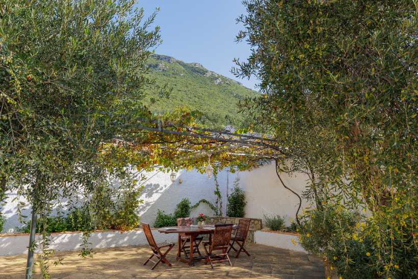 Terrace area with countryside views at Ef Zin Villa