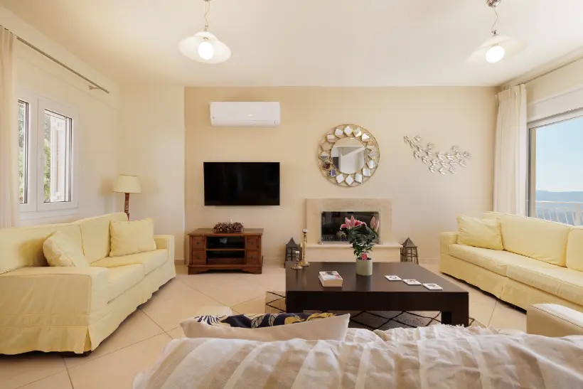 Cozy sitting area for relaxation at Ef Zin Villa Corfu